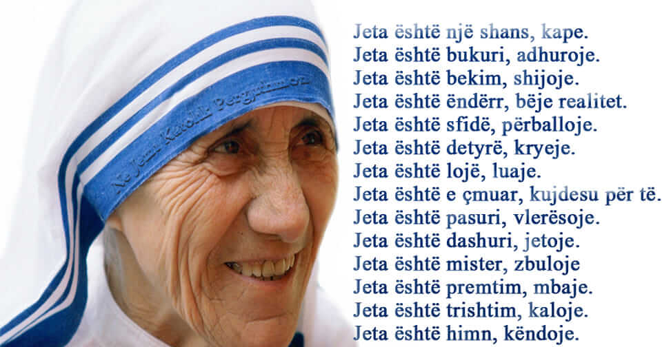 5 Shtatori, Dita e Shenjtërimit të Nënë Terezës
